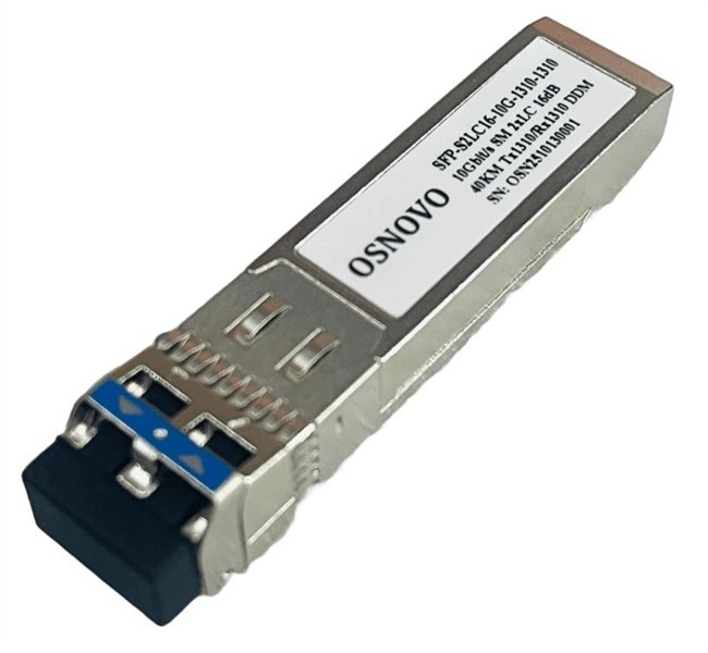Oптический SFP модуль OSNOVO SFP-S2LC16-10G-1310-1310 Оптический SFP+ Модуль 10G. Single Mode 10 Гбит/c. 2LC. 16дБ. до 40км. Tx:1310/Rx:1310. DDM 0…+70°С.