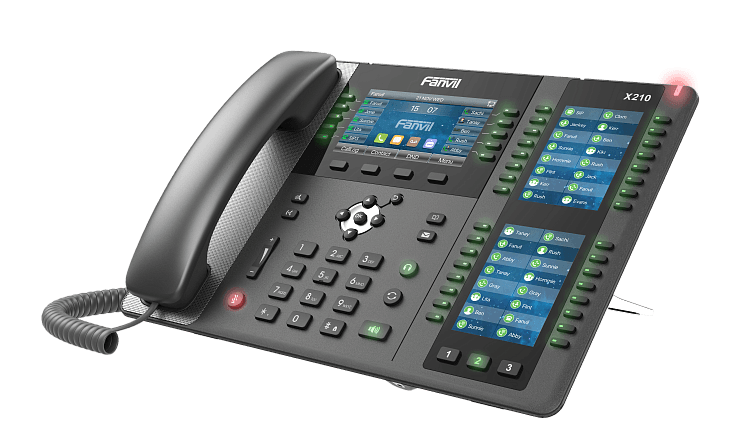 Телефон Fanvil X210 Консоль мониторинга и оповещения (SIP-телефон), 106 DSS, 20 SIP-акк., 4,3" + 2 x 3,5" Цвет. Экран, POE, БП в комп., 2x1 Gbps