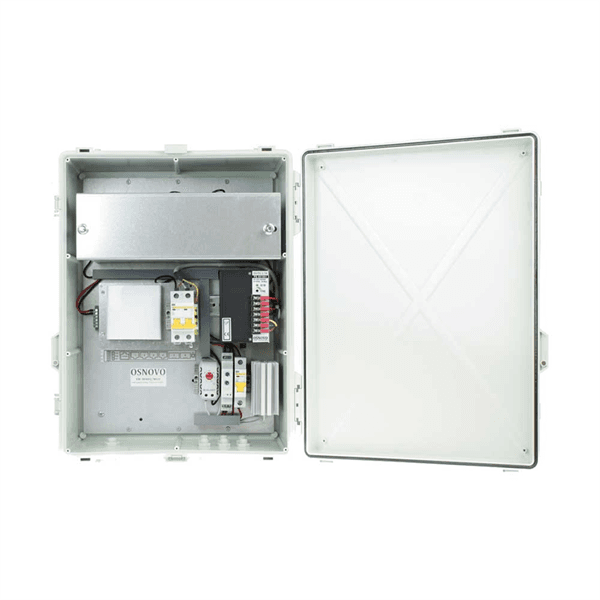 Уличный коммутатор OSNOVO SW-80402/WLU Уличный управляемый (L2+) PoE коммутатор на 6 портов с термостабилизацией и резервным питанием (АКБ - 7Ач). Порты: 4 x GE (10/100/1000Base-T) с PoE (до 30W) + 2 x GE SFP (1000Base-