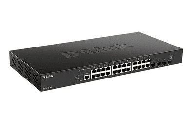 Коммутатор D-Link DXS-1210-28T/A1A, L2+ Smart Switch with 24 10Gbase-T ports and 4 25Gbase-X SFP28 ports.32K MAC address, 680Gbps switching capacity, 802.3x Flow Control, 802.3ad Link Aggregation, 4K of 802.