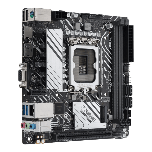 Материнская плата ASUS PRIME H610I-PLUS-CSM, LGA1700, B610, 2*DDR5, 4*SATA, 1*M.2, 2*USB 3.2, 2*USB 2.0, 1*PCIx16, HDMI+DP+VGA, mITX; 90MB1GB0-M0EAYC
