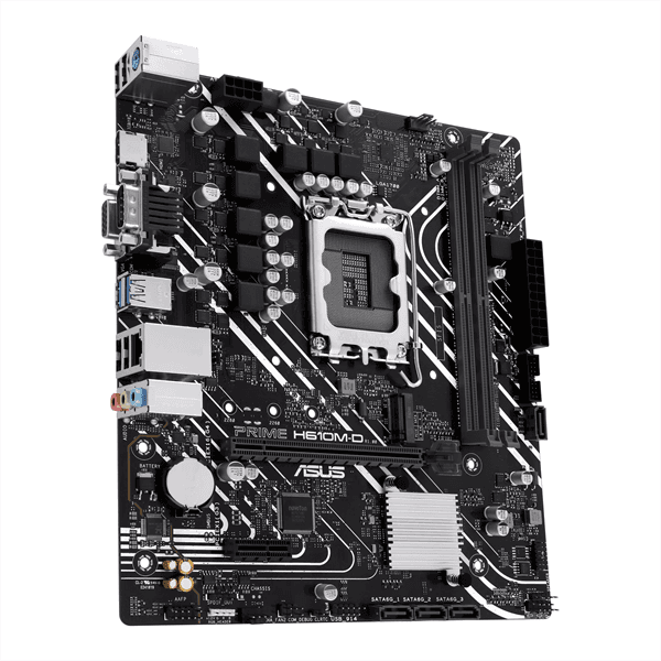 Материнская плата ASUS PRIME H610M-D, LGA1700, H610, 2*DDR5, 4*SATA, 1*M.2, 2*USB 3.2, 4*USB 2.0, 1*COM port, 1*PCIx16, 1*PCIx1, HDMI+D-Sub, mATX; 90MB1G80-M0EAY0