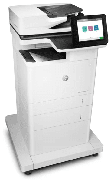 Лазерное многофункциональное устройство HP LaserJet Enterprise MFP M635fht (p/c/s/f, A4,1200dpi,61ppm,1,5Gb,HDD500GBenc,3 trays 100+2х550,ADF150,Duplex,stand,USB/GigEth,cart.10,5k in box)