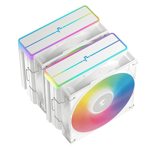 Кулер для процессора DEEPCOOL AG620 WH ARGb V2 LGA20XX/1700/1200/115X/AM5/AM4 (9шт/кор, TDP 260W, PWM, ARGb DUAL Fan 120мм, 6 тепл. трубок, белый) RET