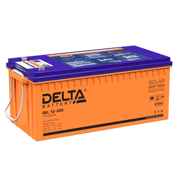 АКБ Delta Аккумуляторная батарея универсальная, технология GEL (12V / 200Ah)
