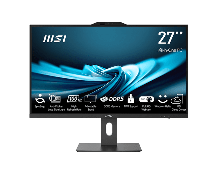 Моноблок MSI Pro AP272P 14M AiO 27" FHD(1920x1080)IPS AG Non-touch, Core i5-13500(2.5GHz), 16Gb(16*1) DDR5 SO-DIMM, 512GB SSD M.2, Intel Graphics,WiFi,BT,camera, WirelessKB&mouse Eng/Rus,No OS,1y war-ty, Black
