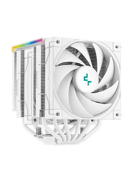 Кулер для процессора DEEPCOOL AK620 DIGITAL WH LGA20XX/1700/1200/115X/AM5/AM4 (8шт/кор, TDP 260W, PWM, DUAL Fan 120mm, 6 тепл. трубок, ARGB, белый) RET (R-AK620-WHADMN-G)