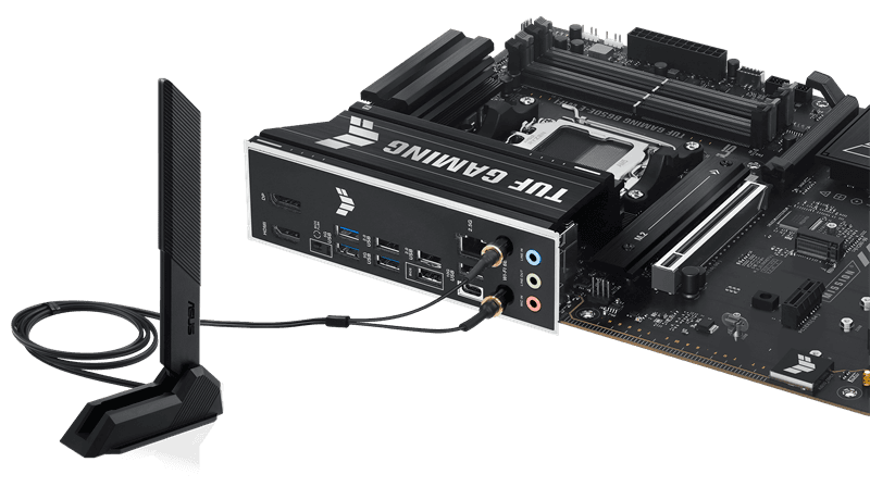 Материнская плата ASUS TUF GAMING B650E-E WIFI, AM5, B650, 4*DDR5, 4*SATA, 3*M.2, 4*USB 3.2, 3*USB 2.0, Type-C, 3*PCIx16, 1*PCIx1, DP+HDMI, ATX; 90MB1LT0-M0EAY0