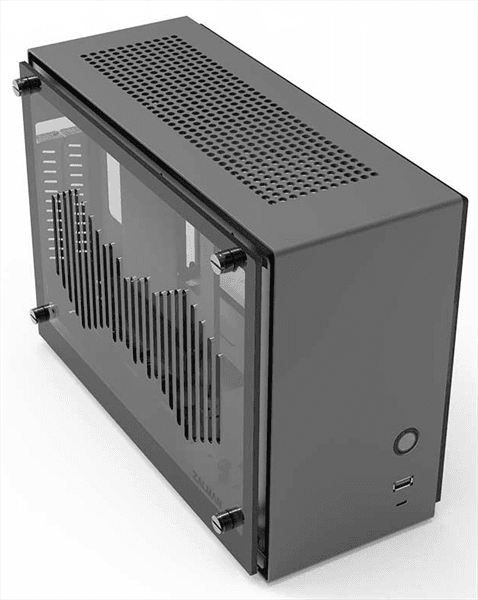 корпус ZALMAN M2 MINI, MITX, ALUMINIUM, GRAY, WINDOWx2, RISER CARD, 2x3.5", 3x2.5", 1xUSB3.0, 1xUSB3.1 TYPE-C, TOP 1x80mm (незначительное повреждение коробки)
