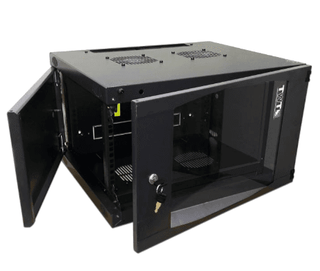 Шкаф настенный 19, 6U TWT TWT-CBWNG-6U-6x6-BK 550x600, стеклянная дверь, черный