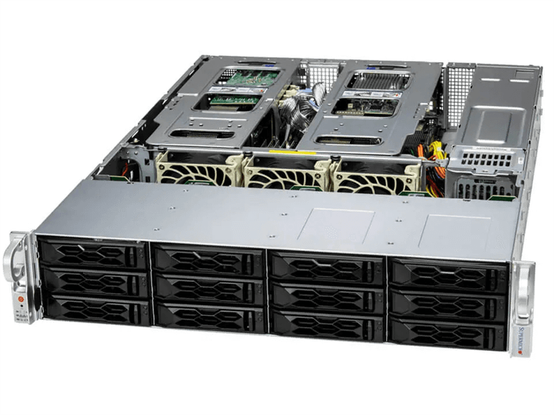 Серверная платформа Supermicro SuperServer 2U 621C-TN12R/2x6526Y/4x64Gb/1x480Gb SATA/2x10Gb SFP+/12LFF+2SFF rear/SFT-DCMS-SINGLE/4th config