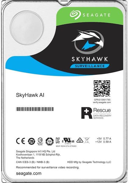 Жесткий диск Seagate SkyHawk Al Surveillance ST16000VE002 16TB 3.5" SATA 6Gb/s, 7200rpm, 256MB, 24x7, Bulk