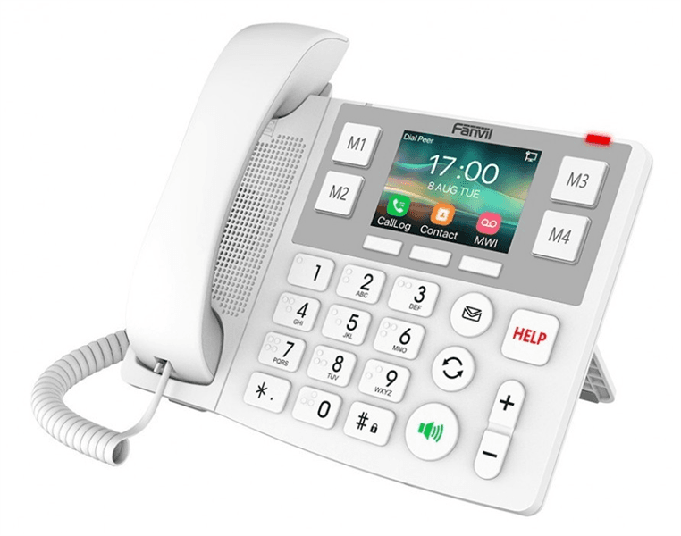 IP-телефон Fanvil Care Series IP Phone3.5" 320 x 240-pixel color display2 SIP Line4 Quick KeyBig ButtonWIFI 2.4GHz & 5GHzHAC HandsetG.722, OpusSOS ButtonDesktop Stand/Wall Mountable(optional)
