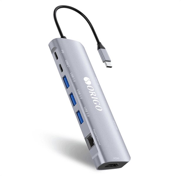 Док-станция ORIGO Док-станция USB-C, 3xUSB 3.0, 1xUSB-C/PD 3.0, 1xUSB-C, 1x1000Base-T, 1xHDMI, слот SD/TF/microSD