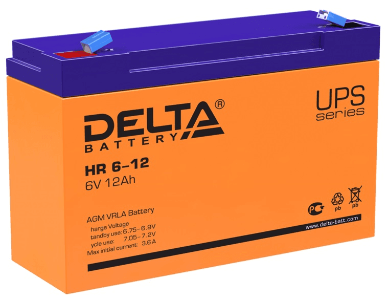 Аккумуляторная батарея Delta Аккумуляторная батарея для ИБП HR 6-12 (6V / 12Ah)