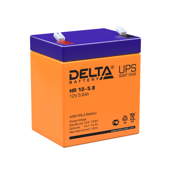 Аккумуляторная батарея Delta Аккумуляторная батарея для ИБП HR 12-5.8 (12V / 5.8Ah)