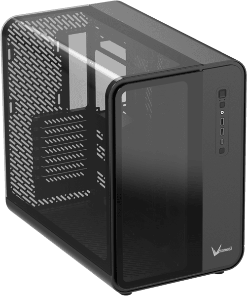 корпус Formula V Line Crystal U7 Black, ATX, TYPE-C*1, USB3.0*2, Aluminum + Tempered Glass