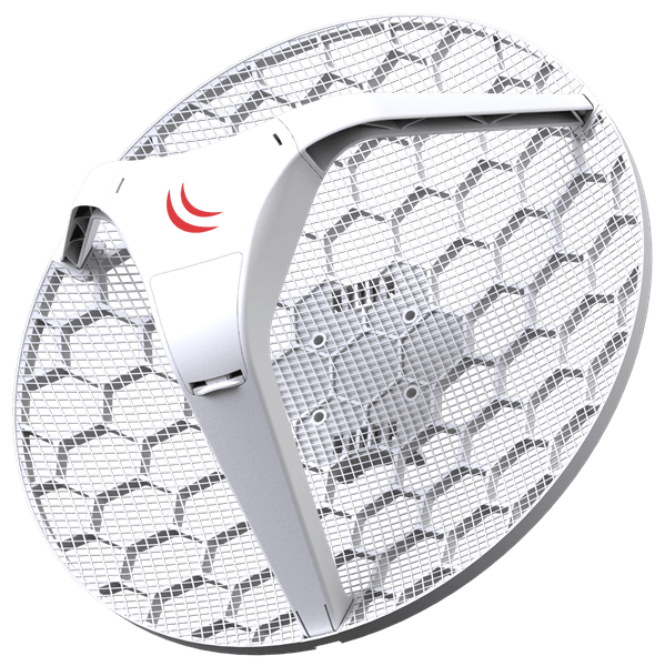 Точка доступа MikroTik LHG 5 Tripack (Three units of LHG 5 with 24.5dBi 5GHz antenna, Dual Chain 802.11an wireless, 600MHz CPU, 64MB RAM, 1x LAN, POE, PSU, RouterOS L3) – all three antennas in single box
