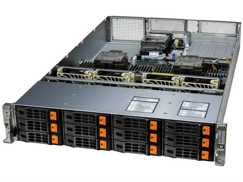 Серверная платформа Supermicro SuperServer 2U 621H-TN12R 2xCPU(no Carrier)/ noDIMM(32)/ 12x3,5"/ 2x10GbE 2x10GbSFP+/ 12 NVME cable kit / SFT-DCMS-Single/ 2x1200W/ 6th config