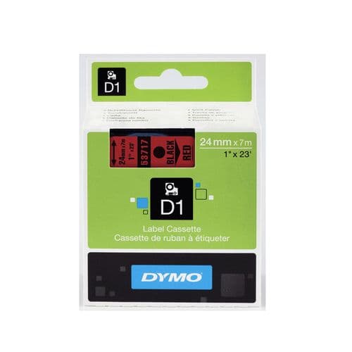 Картридж с лентой D1 для принтеров DYMO LabelManager 24 мм х 7 м, черный на красной ленте (Original)