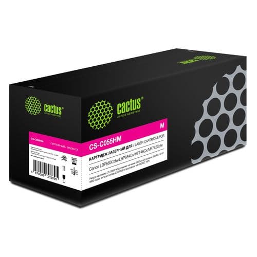 Картридж лазерный Cactus CS-C055HM 055 H M пурпурный (5900стр.) для Canon LBP663Cdw/LBP664Cx/MF746Cx/MF742Cdw/MF744Cdw (Cactus)