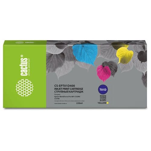 Картридж струйный Cactus CS-EPT01D400 T01D4 желтый (220мл) для Epson WorkForce Pro WF-C529R/C529RDTW/C529RDTW EPP (Cactus)