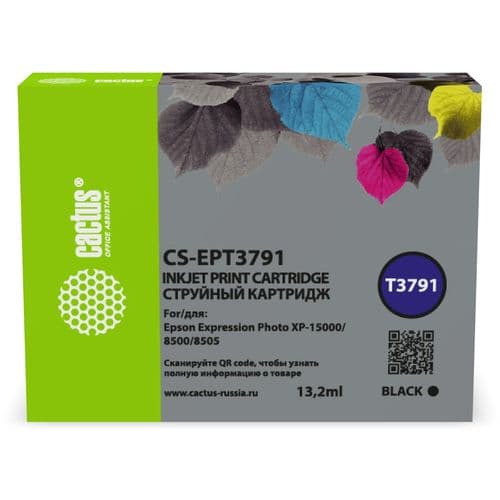 Картридж струйный Cactus CS-EPT3791 378XL черный (13.2мл) для Epson Expression Photo XP-8500/XP-8505/XP-15000 (Cactus)