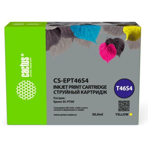 Картридж струйный Cactus CS-EPT46S4 T46S4 желт.пигм. (30мл) для Epson SureColor SC-P700 (Cactus)