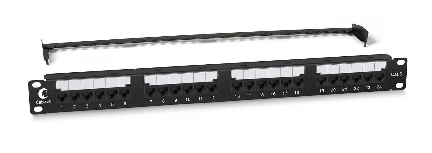 Cabeus PL2-24-Cat.6-Dual IDC Патч-панель 19" (1U), 24 порта RJ-45, категория 6, Dual IDC, с задним кабельным организатором, new