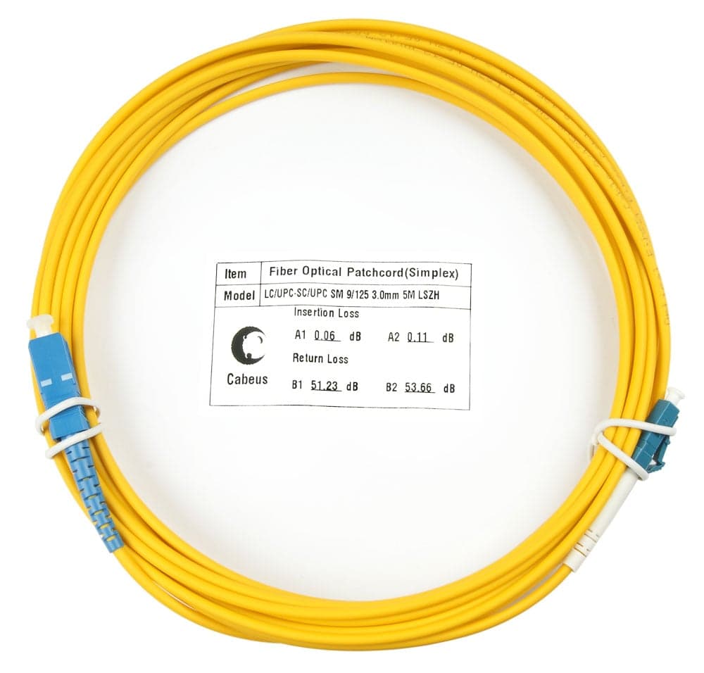 Cabeus FOP(s)-9-LC-SC-5m Шнур оптический simplex LC-SC 9/125 sm 5м LSZH