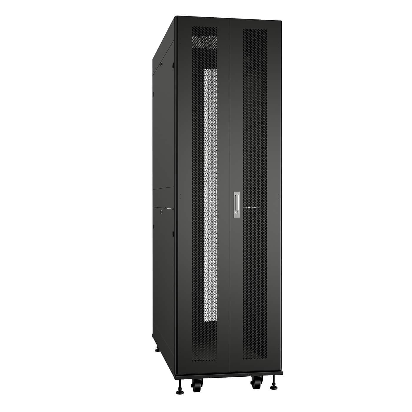 Cabeus ND-SC-42U60/120-BK Шкаф серверный телекоммуникационный 19" напольный для распределительного и серверного оборудования 42U 600x1200mm передняя и задняя двойные перфорированные двери, ручки с зам