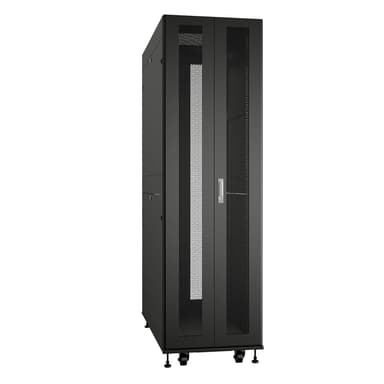 Cabeus ND-SC-42U60/120-BK Шкаф серверный телекоммуникационный 19" напольный для распределительного и серверного оборудования 42U 600x1200mm передняя и задняя двойные перфорированные двери, ручки с замком, цвет черный (RAL 9004)