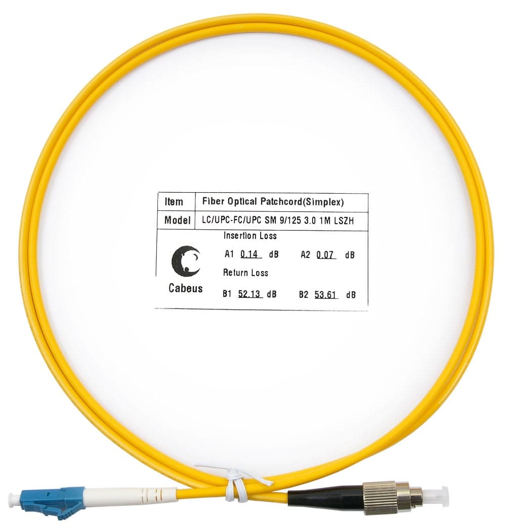 Оптический патч-корд simplex FC-LC 9/125 SM Cabeus FOP(s)-9-LC-FC-1m 1 метр желтый LSZH