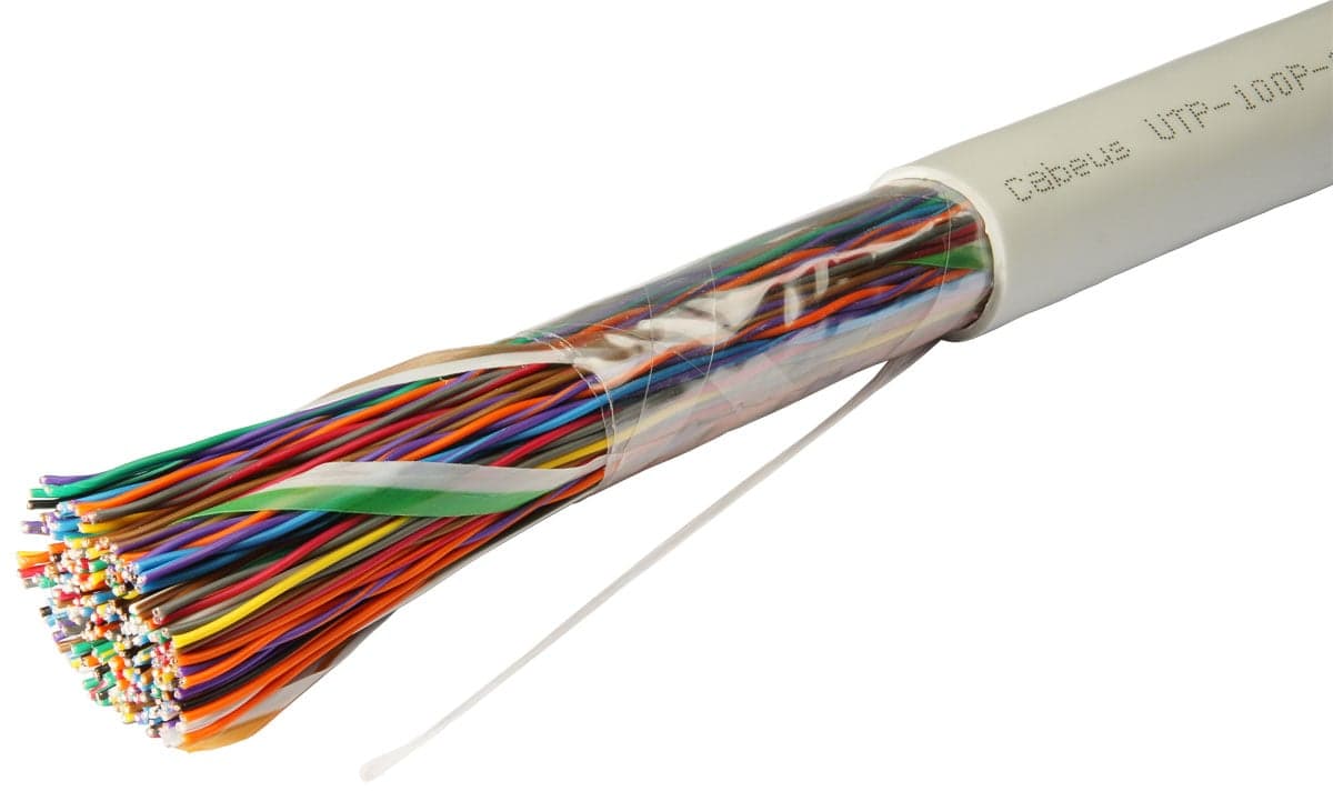 Cabeus UTP-100P-Cat.3-IN Кабель витая пара UTP (U/UTP), категория 3, 100 пар (24 AWG), одножильный (solid), PVC нг(А)-LS