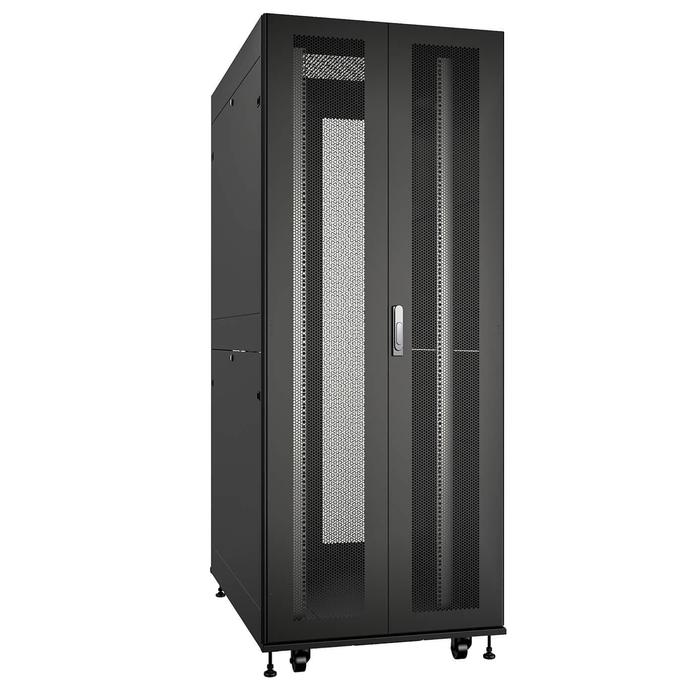 Cabeus ND-SC-47U80/120-BK Шкаф серверный телекоммуникационный 19" напольный для распределительного и серверного оборудования 47U 800x1200mm передняя и задняя двойные перфорированные двери, ручки с зам