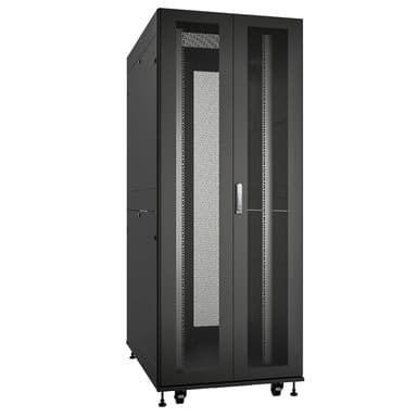 Cabeus ND-SC-47U80/120-BK Шкаф серверный телекоммуникационный 19" напольный для распределительного и серверного оборудования 47U 800x1200mm передняя и задняя двойные перфорированные двери, ручки с замком, цвет черный (RAL 9004)