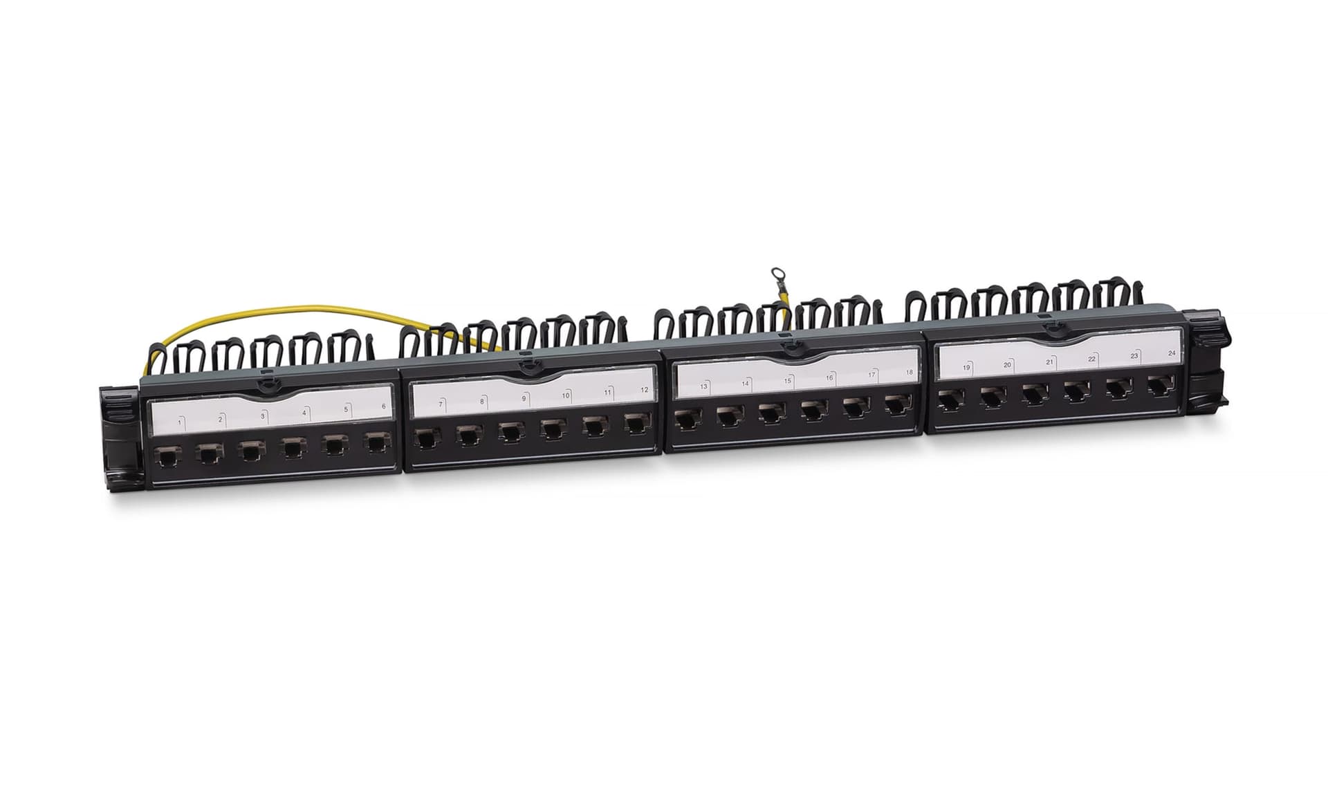 Патч-панель 19" 24 порта RJ-45 FTP 6a Cabeus PL-24-KJ-RJ45-Cat.6a-SH-180T экранированная