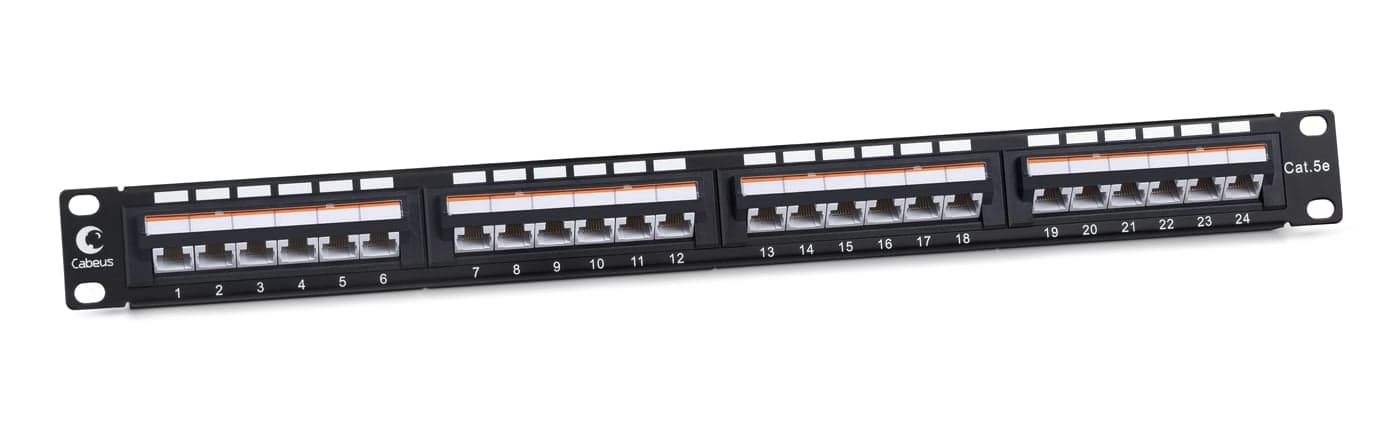 Патч-панель 19" 24 порта RJ-45 UTP 5e Cabeus PLAN-24-Cat.5e-Dual IDC неэкранированная
