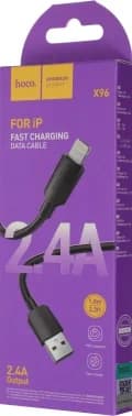 Кабель Hoco X96 Hyper iP USB (m)-Lightning (m) 1м черный коробка