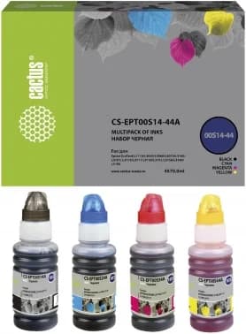 Cactus CS-EPT00S14-44A чернила 4x70мл для Epson EcoTank L1110/L3100/L3110/L3150