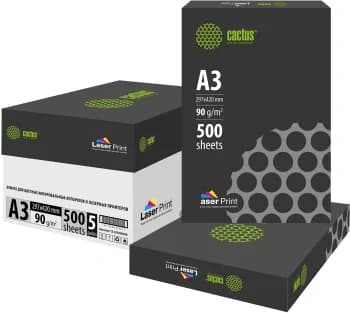Бумага Cactus CS-LPA390500 A3 марка A/90г/м2/500л./белый CIE170% для лазерной печати
