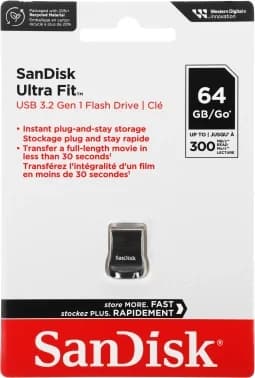 SanDisk Ultra Fit SDCZ430-064G-G46 накопитель USB 3.2 Gen 1 64ГБ