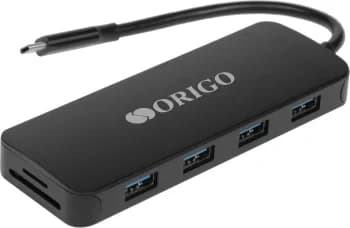 Док-станция ORIGO Док-станция USB-C, 4xUSB 3.0, 1xUSB-C/PD 3.0, 1x1000Base-T, 1xHDMI, 1xVGA, слот SD/TF/microSD, 1x3,5мм TRRS