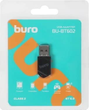 Адаптер USB Buro BU-BT602 BT6.0+EDR+BLE class 2 20м черный