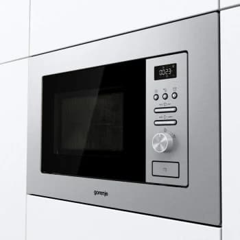 Встраиваемая микроволновая печь Gorenje BM201AG1X нержавеющая сталь, 20 л, 800 Вт, переключатели - поворотный механизм/кнопки