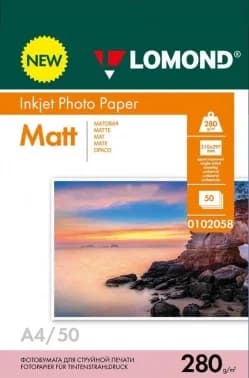 Фотобумага Lomond 0102058 A4/280г/м2/50л./белый матовое для струйной печати