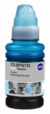 -/ Чернила Cactus CS-EPT6735 T6735 светло-голубой 100мл для Epson L800/L810/L850/L1800