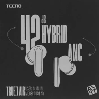 Наушники Tecno True 1 Air TU01 черный беспроводные bluetooth (TU01 AIR ELEGANT BLAC