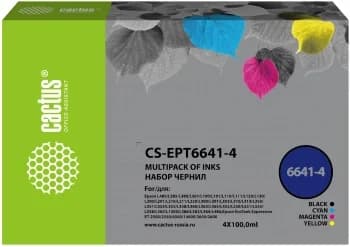 Cactus Чернила CS-EPT6641-4 набор 4x100мл для Epson L-series
