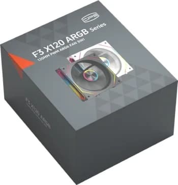 Вентилятор для корпуса PcCooler F3 X120 ARGB 120х120x25 черный 4-pin 28.4дБ (F3X120-BKAC112-GL) Ret